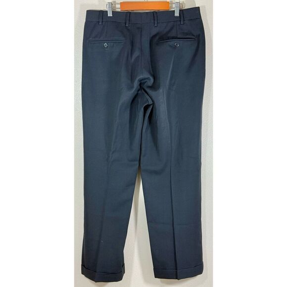 Brooks Brothers Men's Classic Black Pleated 100% Wool Slacks 34W x 30L - Picture 3 of 8